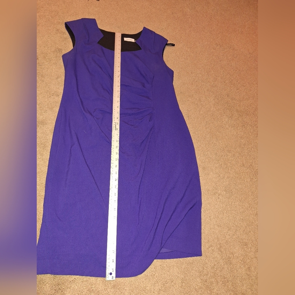 Calvin Klein Sleeveless Purple / Blue Midi Dress / Size 14w - Picture 5 of 11